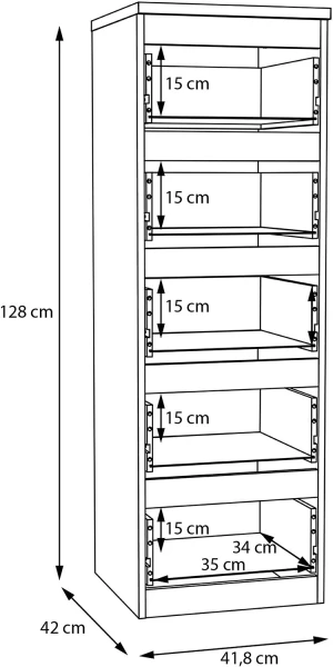 Wąska Biała Komoda Edmore EMOK311-120 Meble Forte 4
