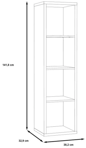 Podłużny Czarny Regał Net106 MXXR411-Z13M Meble Forte 3