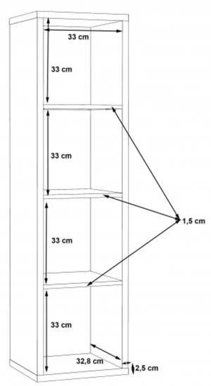 Podłużny Czarny Regał Net106 MXXR411-Z13M Meble Forte 4