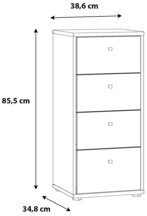 Kompaktowa biała komoda ARCHBOX T2KK211-120 Meble Forte 3