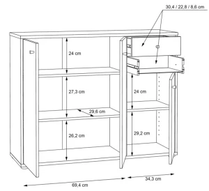 Pojemna biała komoda ARCHBOX T2KK40-120 Meble Forte 6