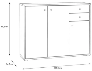 Pojemna biała komoda ARCHBOX T2KK40-120 Meble Forte 5