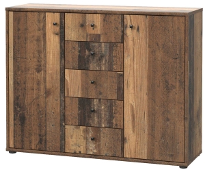 Szeroka komoda w kolorze old wood vintage ARCHBOX T2KK45-H51
