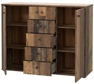 Szeroka komoda w kolorze old wood vintage ARCHBOX T2KK45-H51 Meble Forte 2