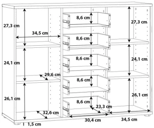 Szeroka biała komoda ARCHBOX T2KK45-120 Meble Forte 4