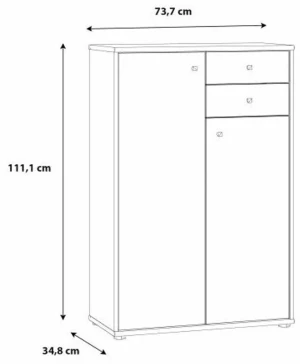 Wąska biała komoda ARCHBOX T2KK20-120 Meble Forte 3