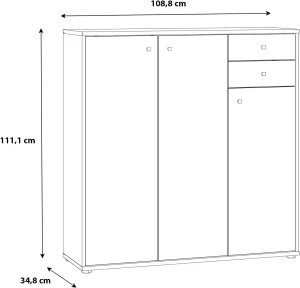Biała duża komoda ARCHBOX T2KK10-120 Meble Forte 3