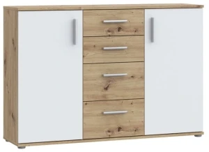 Szeroka komoda w kolorze dąb artisan+biały Net106 IKLK231-C830 Meble Forte 1