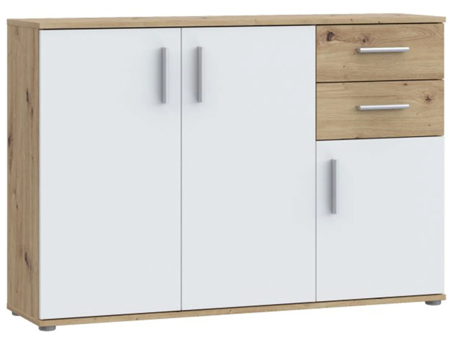 Pojemna komoda w kolorze dąb artisan+biały Net106 IKLK232-C830 Meble Forte