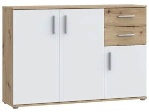Pojemna komoda w kolorze dąb artisan+biały Net106 IKLK232-C830 Meble Forte 1