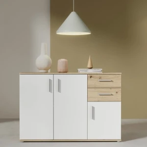 Pojemna komoda w kolorze dąb artisan+biały Net106 IKLK232-C830 Meble Forte 8