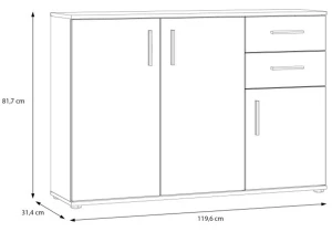 Pojemna komoda w kolorze dąb artisan+biały Net106 IKLK232-C830 Meble Forte 4