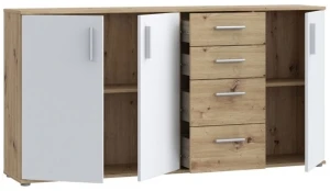 Duża komoda w kolorze dąb artisan+biały Net106 IKLK241-C830 Meble Forte 3