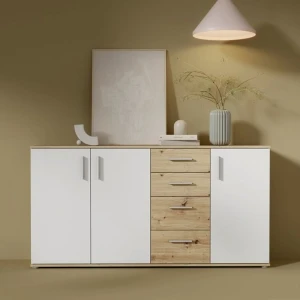 Duża komoda w kolorze dąb artisan+biały Net106 IKLK241-C830 Meble Forte 7