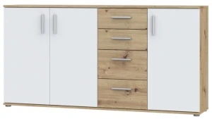 Duża komoda w kolorze dąb artisan+biały Net106 IKLK241-C830 Meble Forte 2