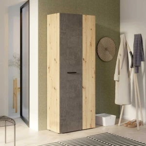 Szafa gospodarcza w kolorze dąb artisan+beton ciemnoszary Net306 MS264-C752 Meble Forte 7
