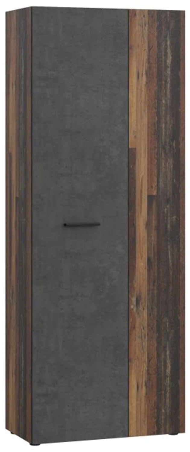 Szafa gospodarcza w kolorze old wood vintage+beton ciemnoszary Net306 MS264-C754 Meble Forte