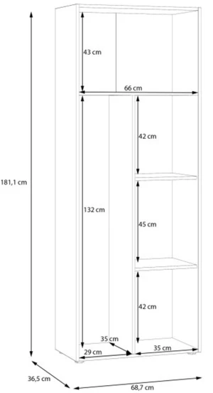 Szafa gospodarcza w kolorze old wood vintage+beton ciemnoszary Net306 MS264-C754 Meble Forte 4
