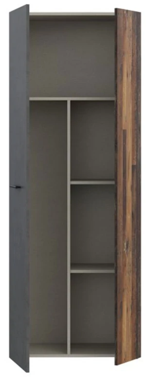 Szafa gospodarcza w kolorze old wood vintage+beton ciemnoszary Net306 MS264-C754 Meble Forte 6