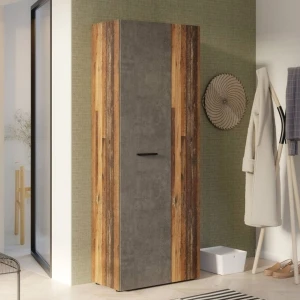 Szafa gospodarcza w kolorze old wood vintage+beton ciemnoszary Net306 MS264-C754 Meble Forte 7
