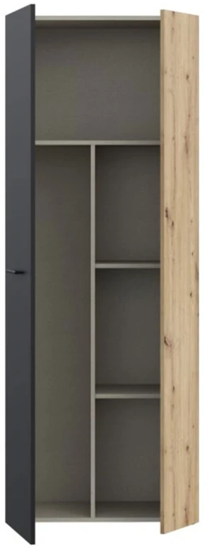 Szafa gospodarcza w kolorze dąb artisan+czarny Net306 MS264-M712 Meble Forte 6
