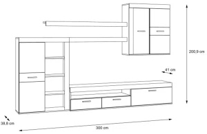 Meblościanka Zumba ZMBM01L-Q45F Meble Forte 3