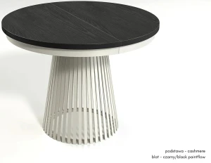 Okrągły stół rozkładany Garda cashmere+czarny/black paintflow Jarstol 1