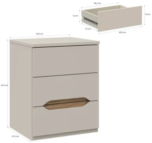 Wysoka szafka nocna Edwal EDWK112-M902 Meble Forte 3