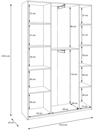 Biała szafa 130 cm Home nook HMNS931-120 Meble Forte 5