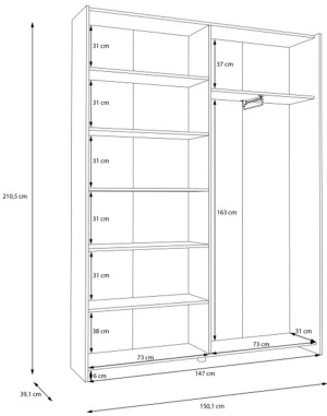 Szafa przesuwna 150 cm Home nook HMNS72231-120 Meble Forte 5