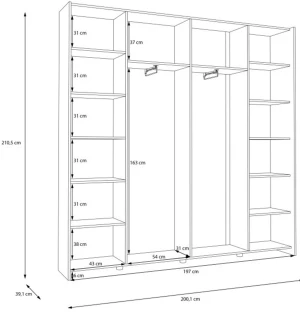 Szafa przesuwna 200 cm Home nook HMNS32231-120 Meble Forte 5