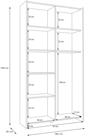 Szafa przesuwna 100 cm Home nook HMNS62231-120 Meble Forte 5