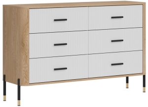Komoda z szufladami w dekorze dąb cremona torro + biały mat Dante DT04b