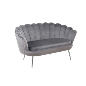 Sofa velvet (szara) /nogi srebrne/