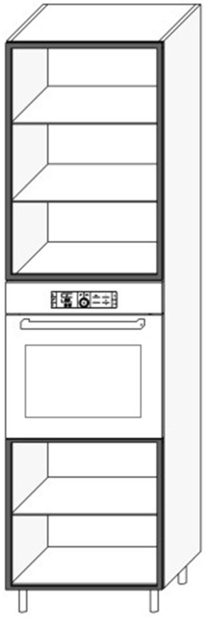 60 dolna zabudowa piekarnika z witrynami wys.212