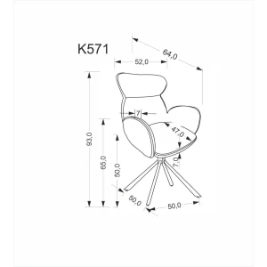 K571 krzesło cynamonowy (1p=2 szt) Halmar 11