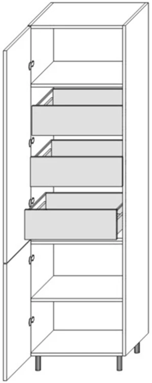 60 słupek dwudrzwiowy z szufladami wys.212 Gama 1