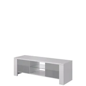 Szafka pod RTV West (Biały + Szary połysk) Cama Meble 1