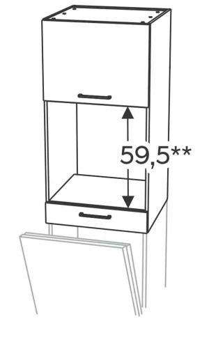 Górna nad zmywarkę do zabudowy piekarnika wys. 128 cm KAM 2
