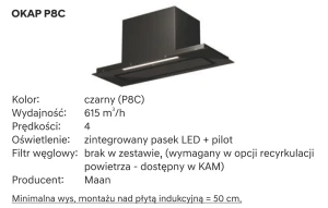 80 Górna dwudrzwiowa, zabudowa okapu, wys.90 (czarny okap) KAM 2