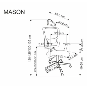 MASON fotel gabinetowy czarny Halmar 11