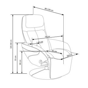 OPTIMA 2 recliner popielaty tkanina Halmar 2