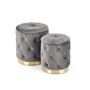 POLLY zestaw 2 puf, popiel (1p=1kpl)