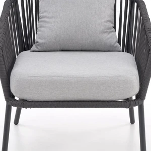 ROCCA zestaw ogrodowy ( sofa + fotel 2x + ława ), ciemny popiel / jasny popiel Halmar 6