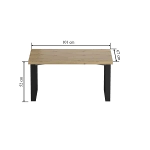 Ława (dąb artisan + nogi U) 67x101 Furnitex 4