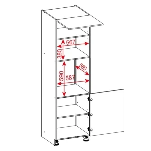 60 dolna słupek zabudowa piekarnika i mikrofalówki wys. 213.7 cm Layman 2