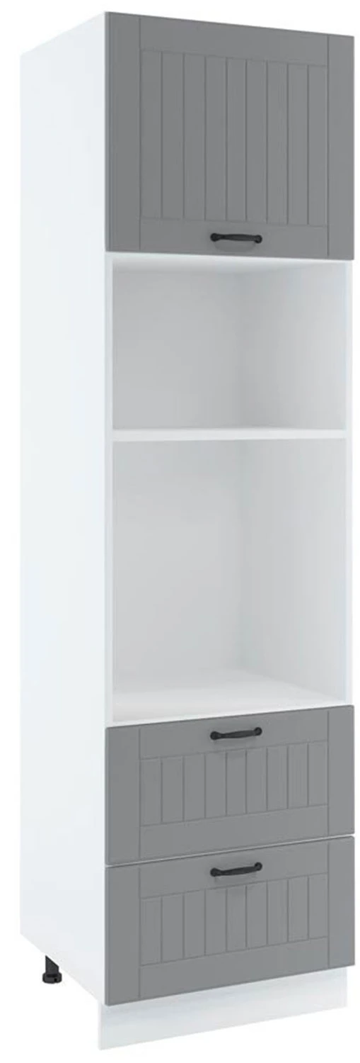 60 dolna słupek zabudowa piekarnika zlicowanego z linią blatu i mikrofalówki, 2 szuflady wys. 213.7 cm Layman
