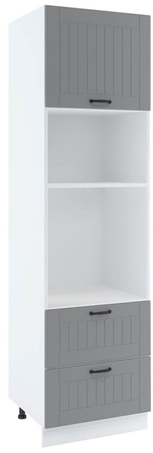 60 dolna słupek zabudowa piekarnika zlicowanego z linią blatu i mikrofalówki, 2 szuflady wys. 213.7 cm
