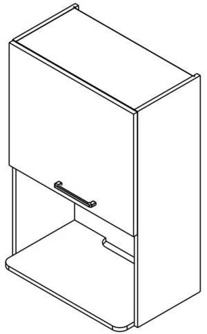 60 Górna głęboka szafka do mikrofali wolnostojącej wys. 90 cm (podnośnik z reg. mocy) KAM 2