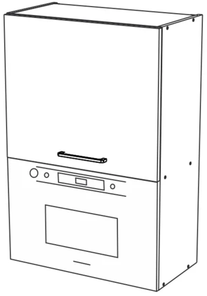 60 Górna szafka z mikrofalą M1C wys. 90 cm (podnośnik z reg. mocy) KAM 3
